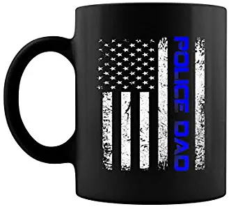 Vintage Usa Police Dad American Flag Funny Father’s Day Gift Coffee Mug 11 Oz