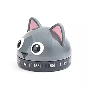 Kikkerland Kitchen Timer, Cat, Multicolor