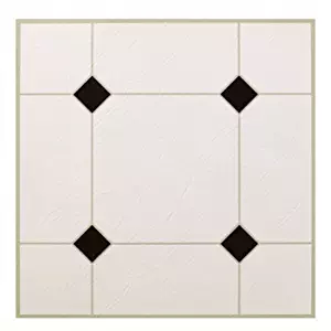 MAX KD0309 5Th Avenue Black & White Peel & Stick Vinyl Floor Tile, 12 x 12"