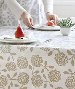 Dandi 8 Seater Oilcloth Tablecloth, Hydrangea Oatmeal