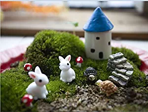 Ginsco 10pcs Miniature Fairy Garden Dollhouse Mediterranean Style DIY kit