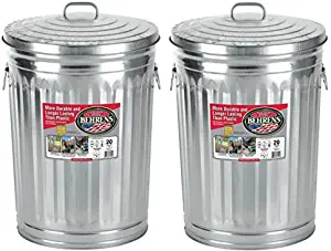 Garbage Steel Trash Can With Side Drop Handles - 20 Gallon (2)
