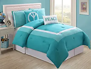 VCNY Hotel Juvi Comforter Set, 5-Piece, Full, Turquoise Peace