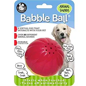 Pet Qwerks Animal Sounds Babble Ball Interactive Dog Toy, Makes Barnyard & Jungle Sounds When Touched