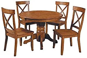 Cottage Oak 5 Piece 42" Round Dining Set by Home Styles