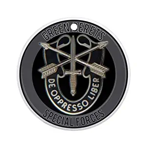 Yilooom Special Forces Green Berets Flat Porcelain Ceramic Ornament Round-Christmas/Holiday/Love/Anniversary/Newlyweds/Keepsake - 3" in Diameter