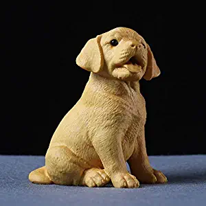 PEACOCK. Animals Sculpture - Wood Cute Labrador Retriever Puppy Statue Carving Dog Sculpture Anilmal Home Decoration Wood Craft Figurine Miniature 1 Pcs - Rope Dog Statue