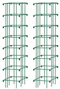 Gardener's Supply Company Square Heavy Gauge Extra Tall Tomato Cage, Set of 2 Green