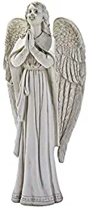 Design Toscano Divine Guidance Praying Guardian Angel Religious Garden Statue, Large, 33 Inch, Polyresin, Antique Stone
