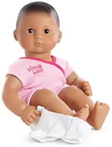 American Girl - Bitty Baby Doll Medium Skin Dark Brown Hair Brown Eyes BB5 with Pink Bodysuit