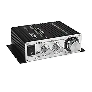 Lepy LP-2020A Hi-Fi Digital Amplifier, Mini Stereo Audio Amplifier with Power Supply Black US
