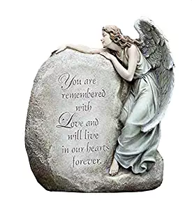 Napco Forever in Our Hearts Memorial Angel Garden Statue, 11"