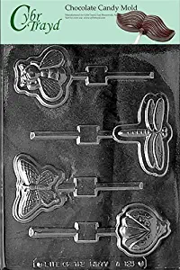 Cybrtrayd Life of the Party A125 4 Garden Bugs Lolly Ladybug Animal Chocolate Candy Mold in Sealed Protective Poly Bag Imprinted with Copyrighted Cybrtrayd Molding Instructions