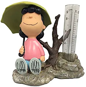Toad Hollow Homestyles #51531 Lucy Rain Gauge Painted Figurines from The Snoopy Peanuts Garden Statue Collection