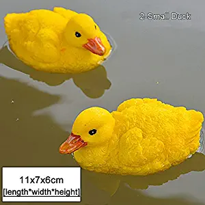 Parsley. Cute Resin Floating Duck Statue Outdoor Garden Fish Tank Decorative Swimming Wild Duck Sculpture for Garden Decor Ornament (2 Yellow Duck)