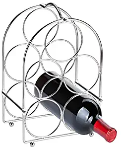 Home Basics Tabletop Wine Rack, Chrome, 5-Bottle