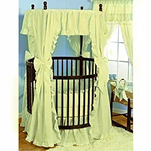 Baby Doll Bedding Carnation Eyelet Round Crib Bedding Set, Ecru