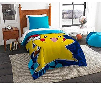 Pokémon Pikachu Yellow & Blue Comforter (Full)