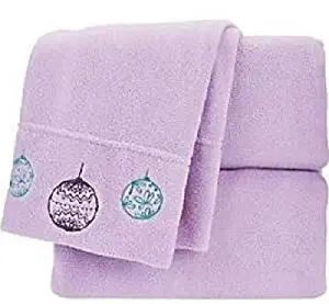 Berkshire Blanket Company Twin Size Polar Fleece Sheet Set Lilac and Embroidered for The Holidays