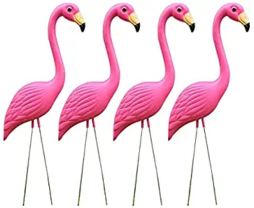 4PCS Lawn Ornament Pink Flamingo Ture to Nature Plastic Garden Animals Home Party Wedding Decor