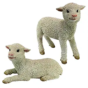 Design Toscano QM921057 Ramses and Aries Lamb Statues (Set of 2)