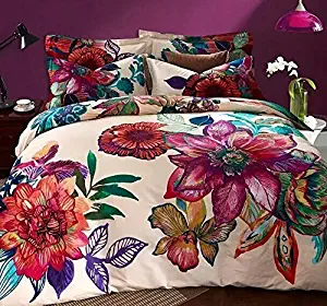 LELVA Bohemia Exotic Bedding Set Bohemian Duvet Covers Boho Bedding Set Queen Size Summer Style Sabanas Sheet 4 Pieces (3, Queen)