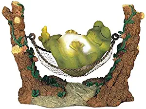 George S. Chen Imports SS-G-61047 Frog On Hammock Garden Decoration Collectible Figurine Statue Model