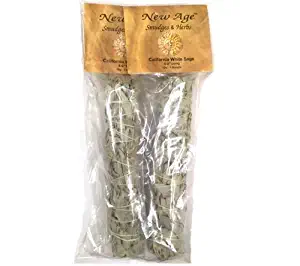 Large California White Sage, 2-Packs, Each Stick Approximately 8.5 Inches Long and 1.5 Inches Wide for Smudging Rituals, Meditation, Protection, Incense, Energy Clearing, Cleansing, 2-Packs Large Smudge Sticks