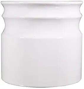 Home Essentials & Beyond 66380 7.5 D in. Turino Rings Utensil Crock - White