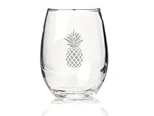 Chloe and Madison"Pineapple" Stemless Wine Glass, Set of 4