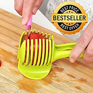 2018 best selling (VALUE PACK) Perfect Kitchen Utensil Handheld Round tomato-potato-onion Slicer Chopper Fruits-Vegetables Cutter gadget with a FREE orange peeler!!!