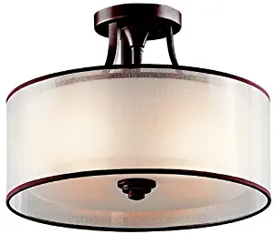 Kichler 42386MIZ Lacey Semi-Flush 3-Light, Mission Bronze