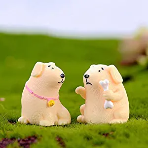 Miniature Others - 2 Pieces Dog Lovers Twins Doggie Poodle Shepherd Model Small Statue Figurine Crafts Pet Ornament DIY Decor - by MINIA - 1 Pcs - Dog Pee Statue