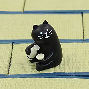 Kiartten Decole Cat - Black Cat Bear Hedgehog Miniature Figurine Japan Zakka Resin Toy Wedding Decoration Fairy Garden Statue Home Garden Decole - by GTIN - 1 Pcs - Cat Statue Black