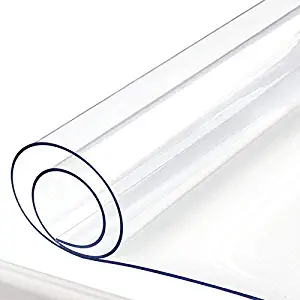 Eco Clear Plastic Table Protector Thick Wipeable PVC Vinyl Tablecloth Furniture PVC Protective Desktop Liner Cover Waterproof Dining Tabletop Protection Desk Top Blotter Under Grill Mat Pad 42 x 68 "