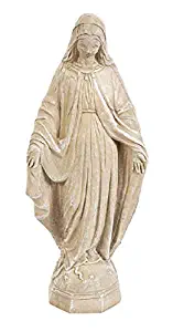 Solid Rock Stoneworks 26in Virgin Mary Stone Statue Desert Sand Color