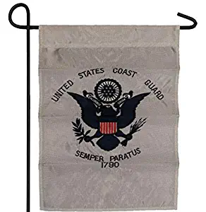 ALBATROS Embroidered U.S. Coast Guard USCG 12 inch x 12 inch Garden Banner Flag Sleeved Poly for Home and Parades, Official Party, All Weather Indoors Outdoors