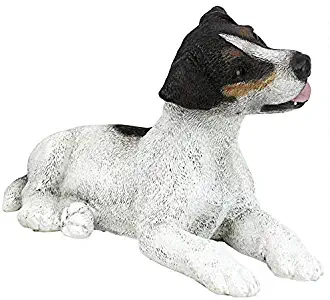 Design Toscano Black and White Jack Russell Puppy Dog Statue, Multicolored