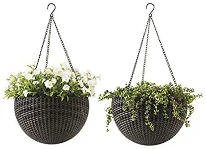 Keter 221486 Hanging Planter Set, Espresso Brown (Renewed)