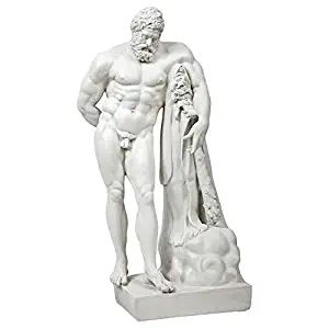 Design Toscano Farnese Hercules Roman God Garden Statue, 30 Inch, Polyresin, Antique Stone