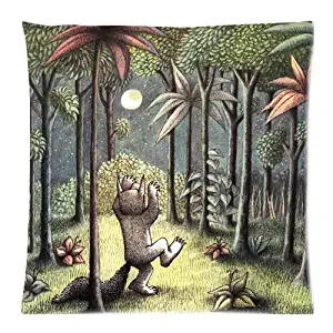 NicholasCGShopOnline C4943F Cotton Linen Decorative Throw Pillow Case Cushion Cover Where the Wild Things Are 18 "X18 "