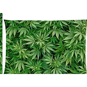 Honest Kind Cannabis Weed Leaves Zippered Pillow Cases Cover 20x30 Inch