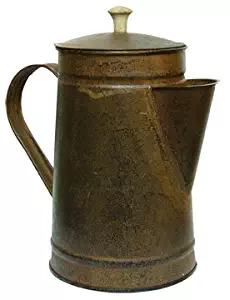 BCD Rusty Tin Metal Coffee Pot Rustic Black Distressing Country Primitive Kitchen DÃcor