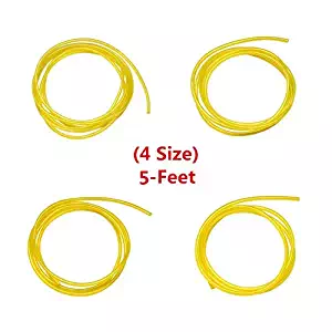 Fuel Line Hose Tube (4 Size) I.D x O.D 0.08" x 0.14" (2mm x 3.5mm)1/8" x 1/4" (3mm x6mm) 1/8" x 3/16" (3mm x5mm) 3/32" x 3/16" (2.5mm x5mm) for Poulan Craftman Chainsaw String Trimmer Blower - YEKELL