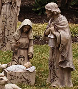 Ashley Gifts Mary, Joseph and Baby Jesus, Large Nativity Trio Statuary,Resin