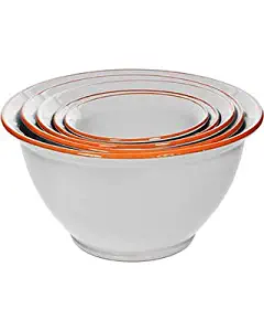 TableTop 5-Piece Ceramic White Terracotta Mixing Bowls - Non-Slip Smooth Edge - Cooking Supplies