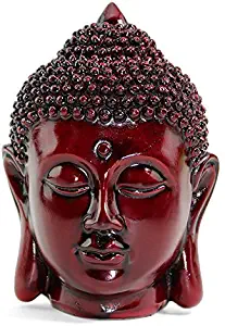 Smiling Meditating Buddha Shakyamuni Head Statue 5" Tall Blessing Mercy & Love Peaceful - We Pay Your Sales Tax