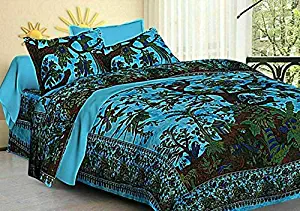GOPALI CRAFT 4 Pc Set Duvet Cover and Tapestry Bed Sheet Tree of Life Doona Comforter Cover Queen/Full Size (Twin Small - 52X82)