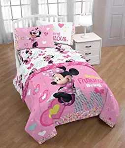 Disney Minnie Mouse Girls Twin Bedding Sheet Set