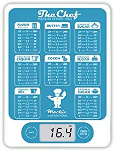 (NEW) Mackie The Chef Food Scale, Digital Kitchen Scale Weight Grams and Oz Fast Simple 1g / 0.1 oz Precision For Cooking Baking, Solid Tempered Glass